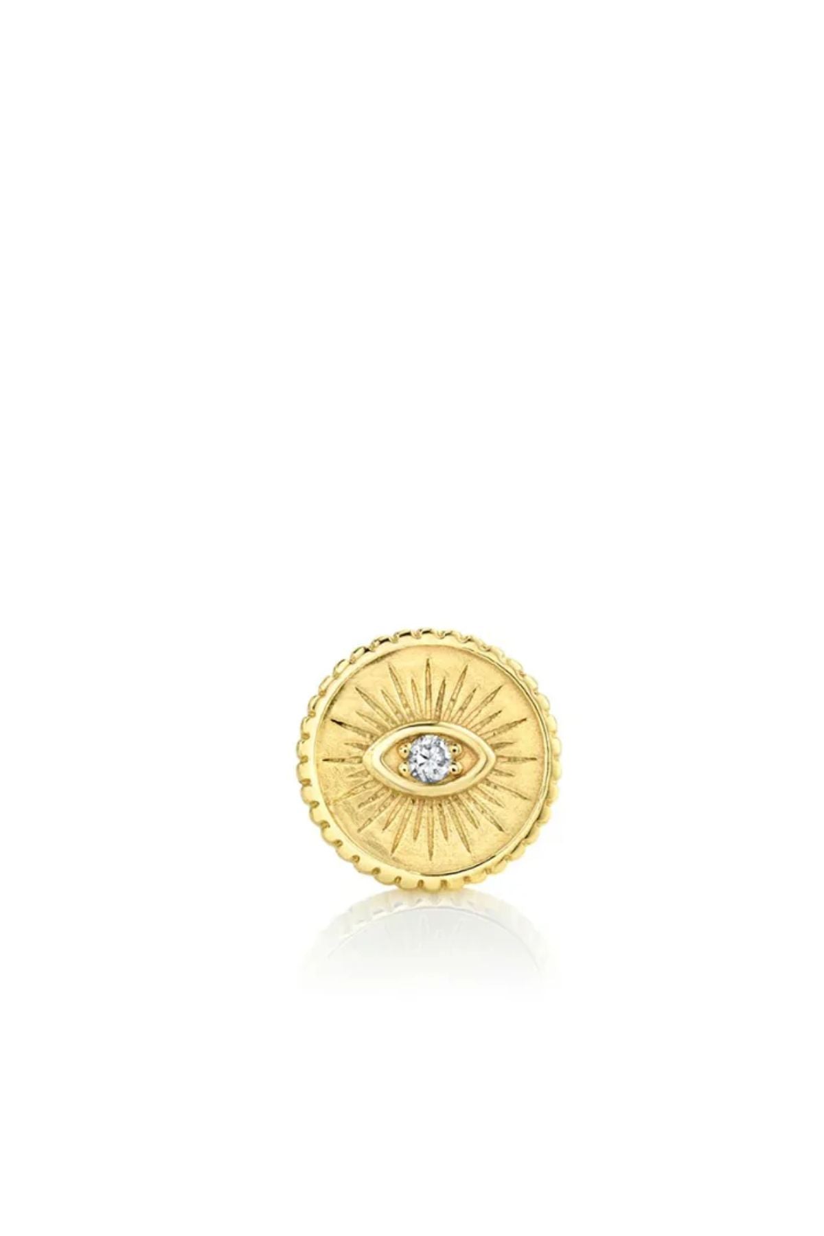 Sydney Evan Gold & Diamond Small Marquise Eye Coin Studs - Yellow Gold