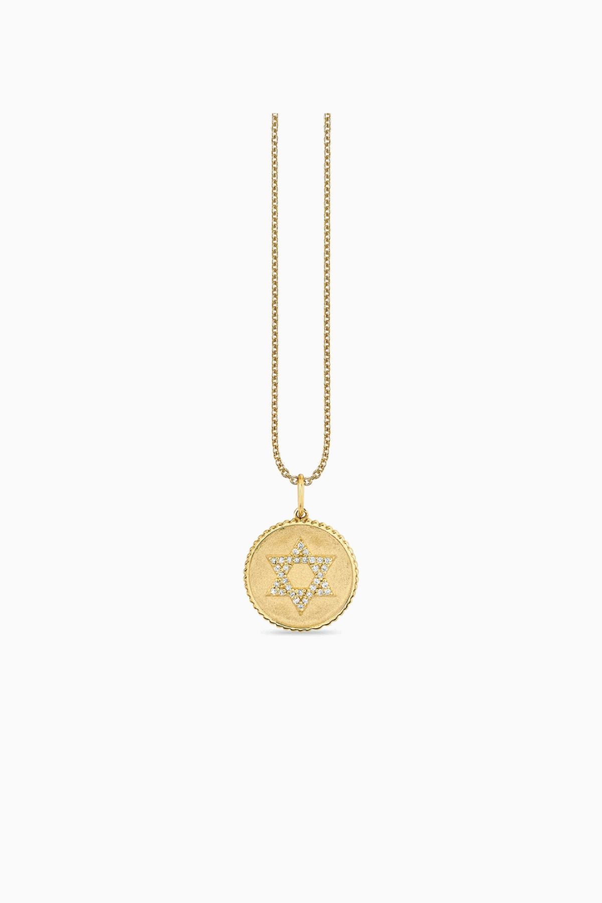 Sydney Evan Gold & Diamond Star of David Coin - Yellow Gold