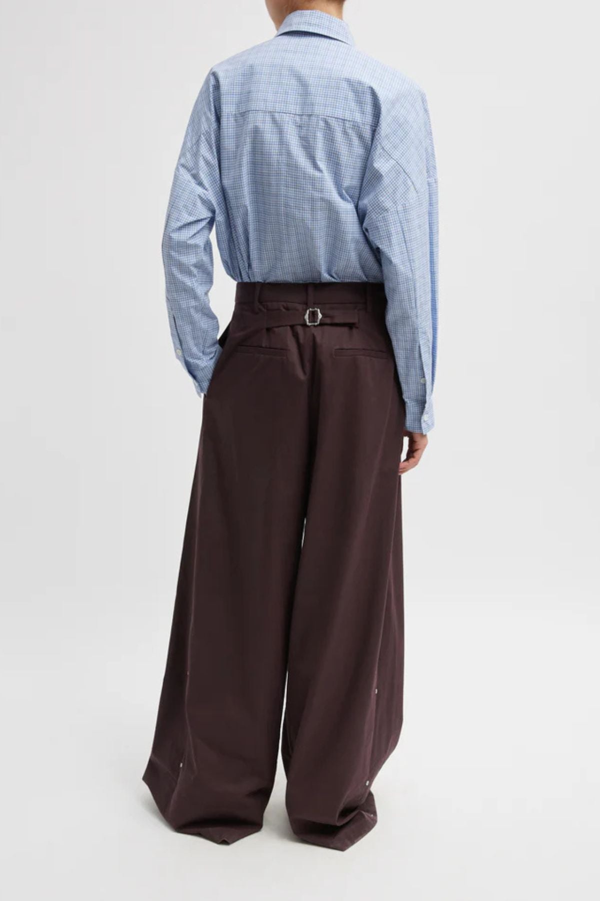 Tibi Bio Twill Triple Pleat Pant - Plum