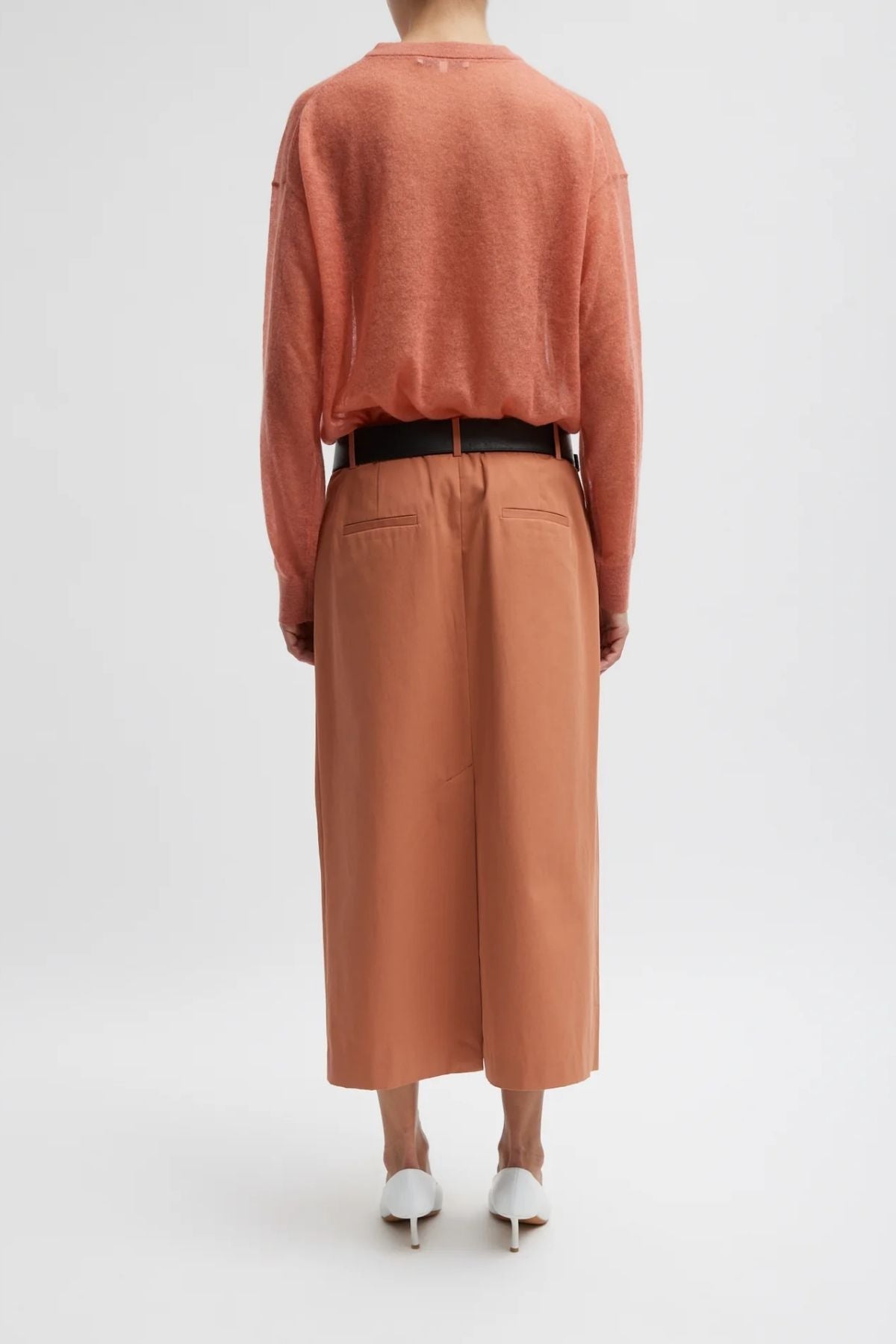 Tibi Bio Twill Triple Pleat Skirt - Yam