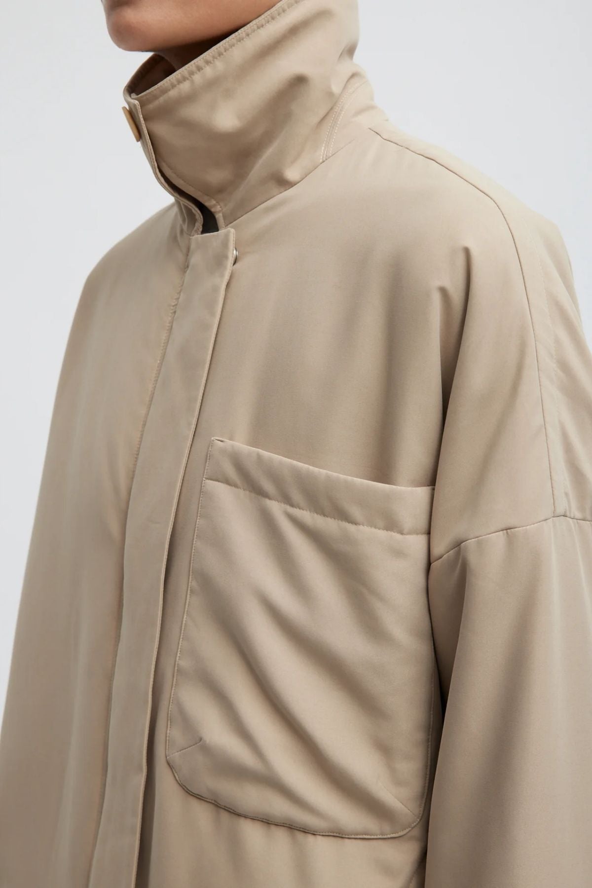 Tibi Clyde Padding Shirt Jacket - Tan