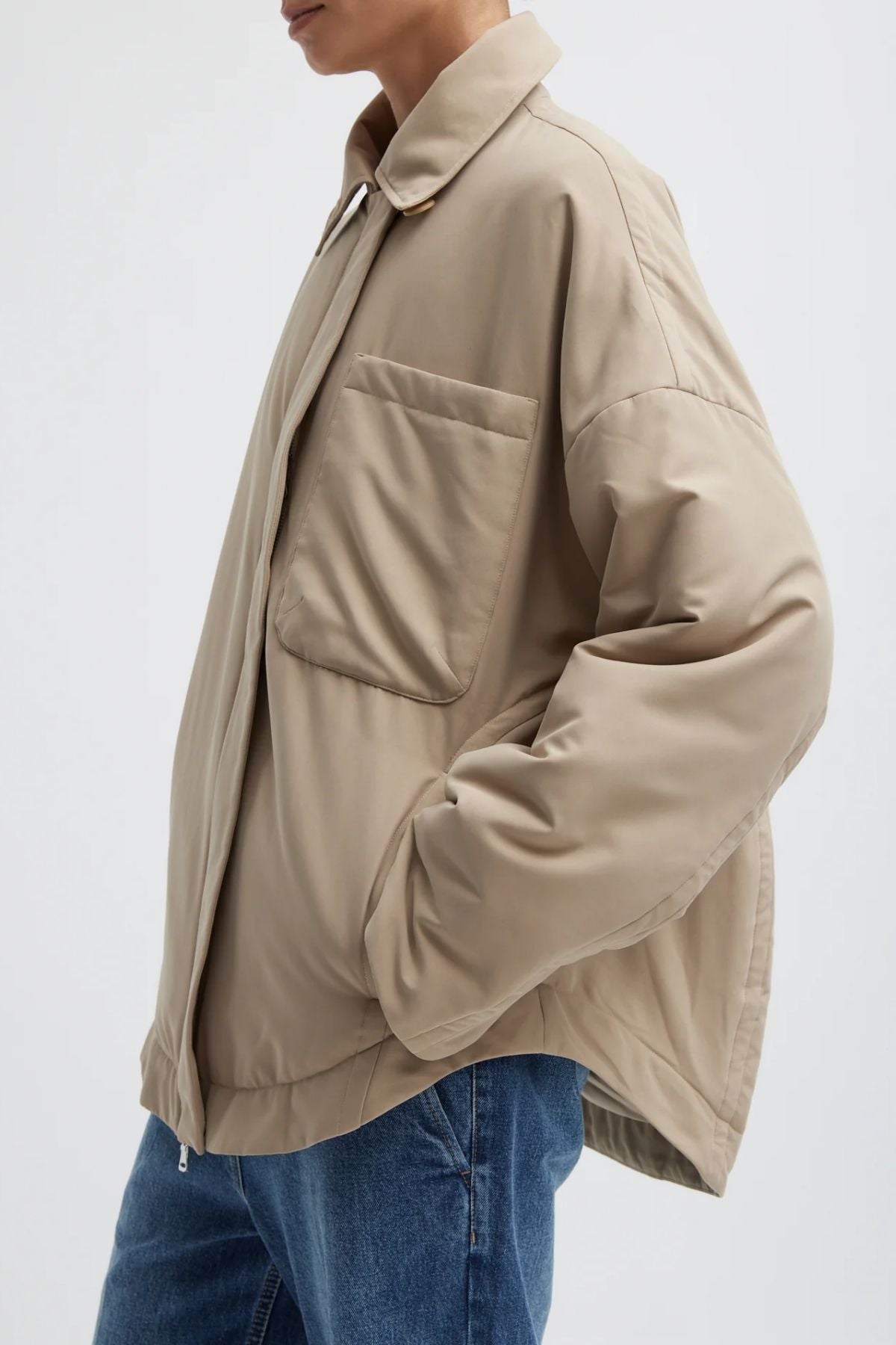 Tibi Clyde Padding Shirt Jacket - Tan