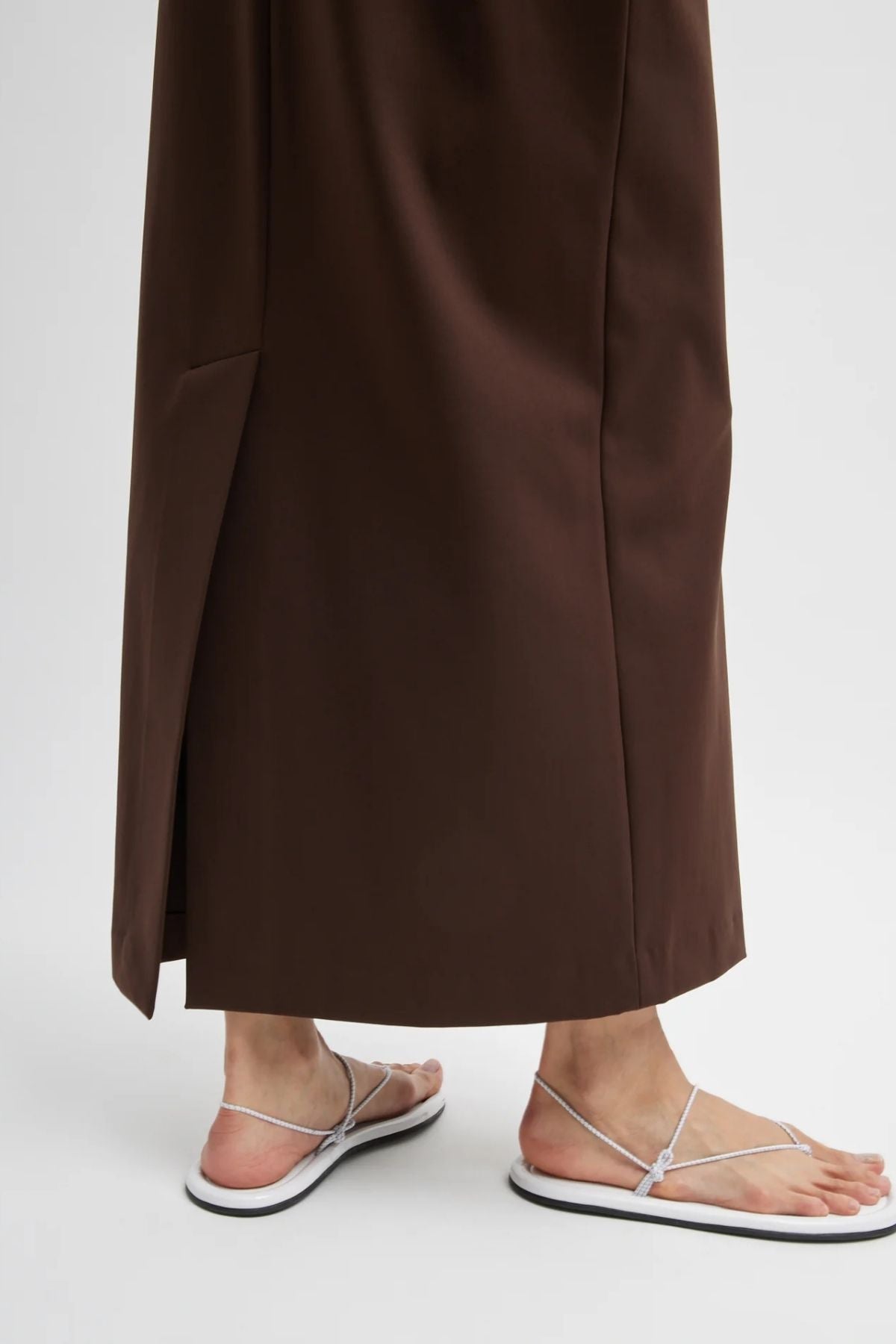 Tibi Compact Ultra Stretch Knit Pencil Skirt - Brown