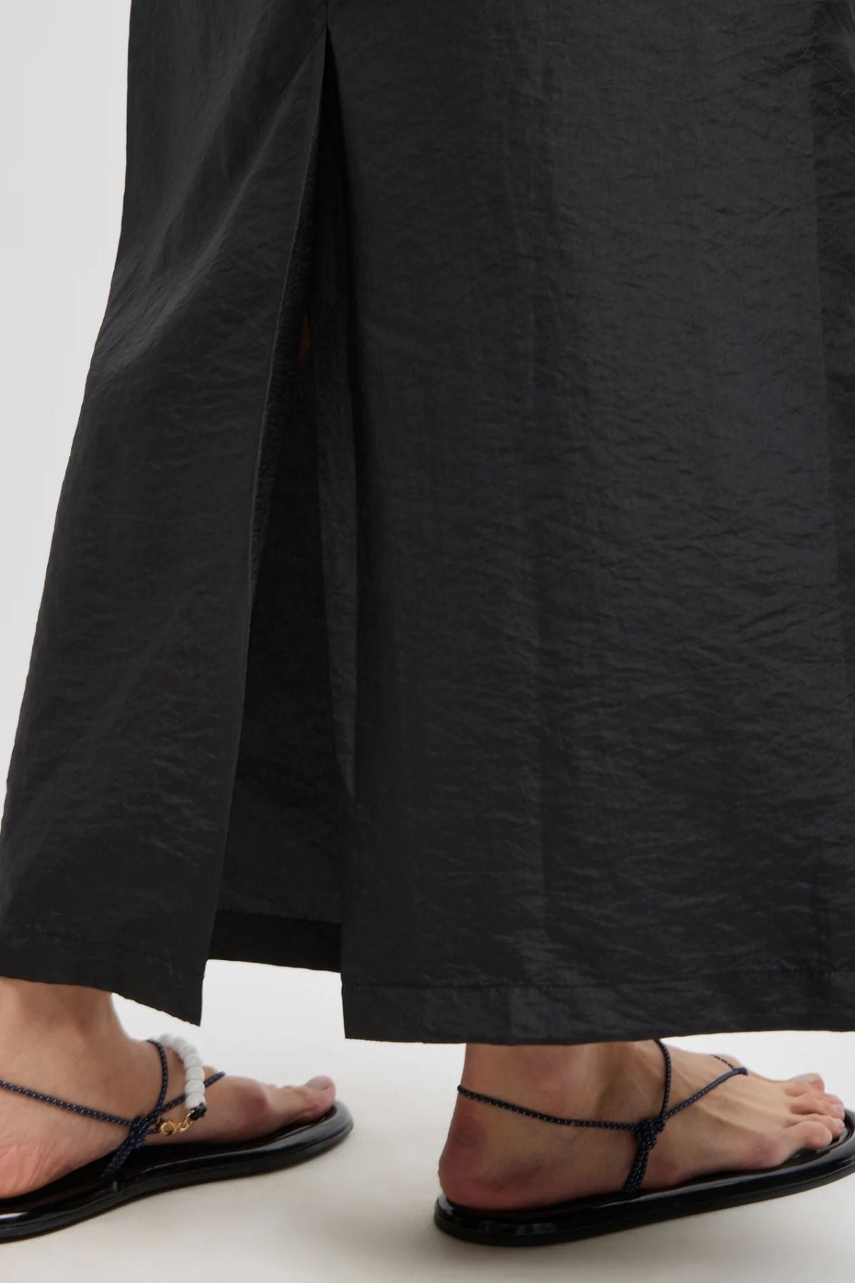 Tibi Crispy Nylon Maxi Skirt - Black