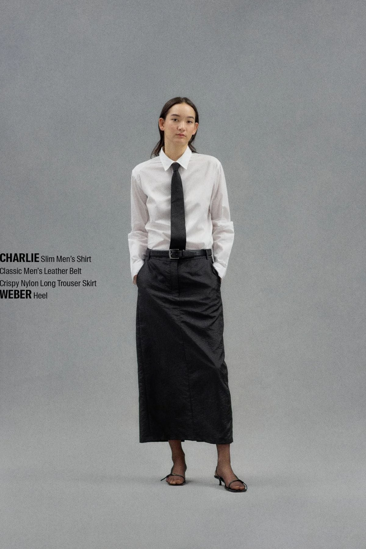 Tibi Crispy Nylon Maxi Skirt - Black