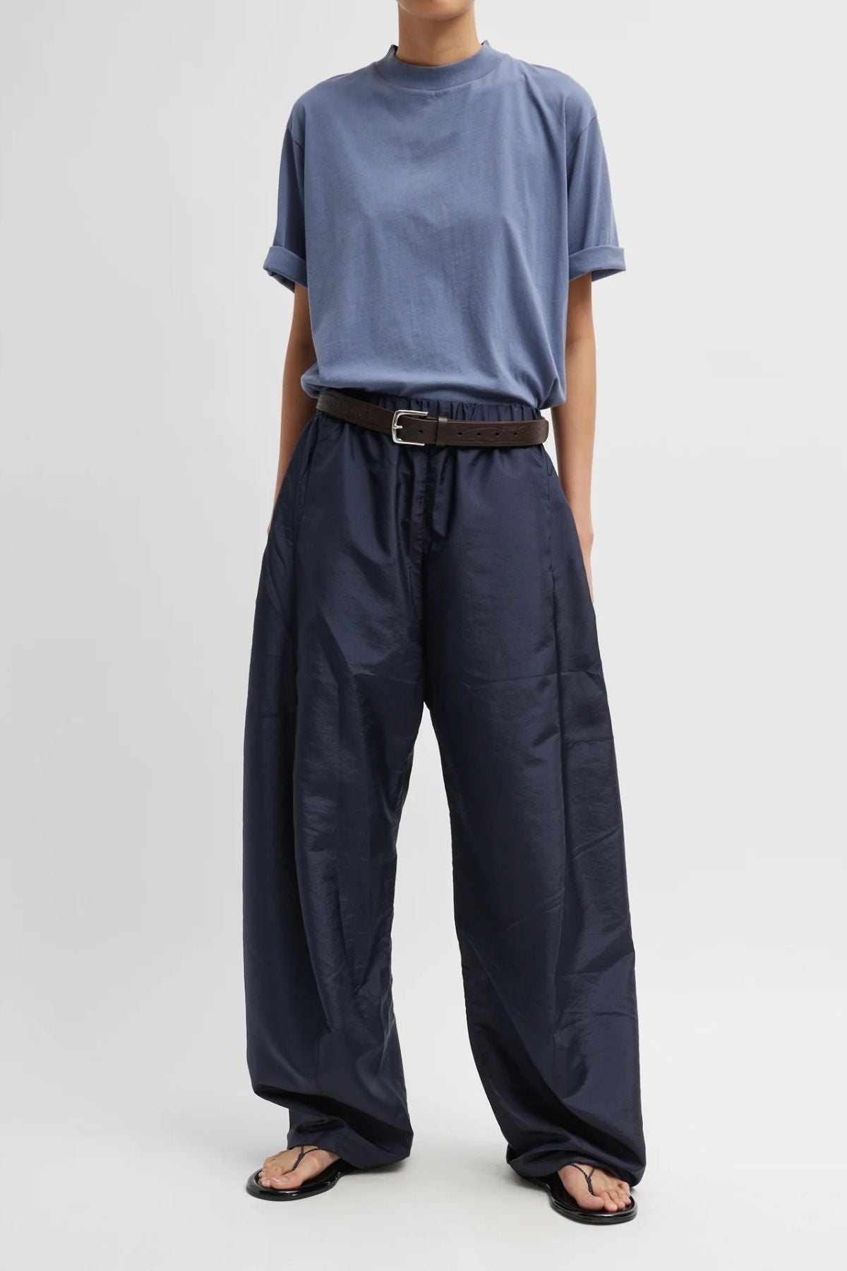 Tibi Crispy Nylon Winslow Pant - Navy