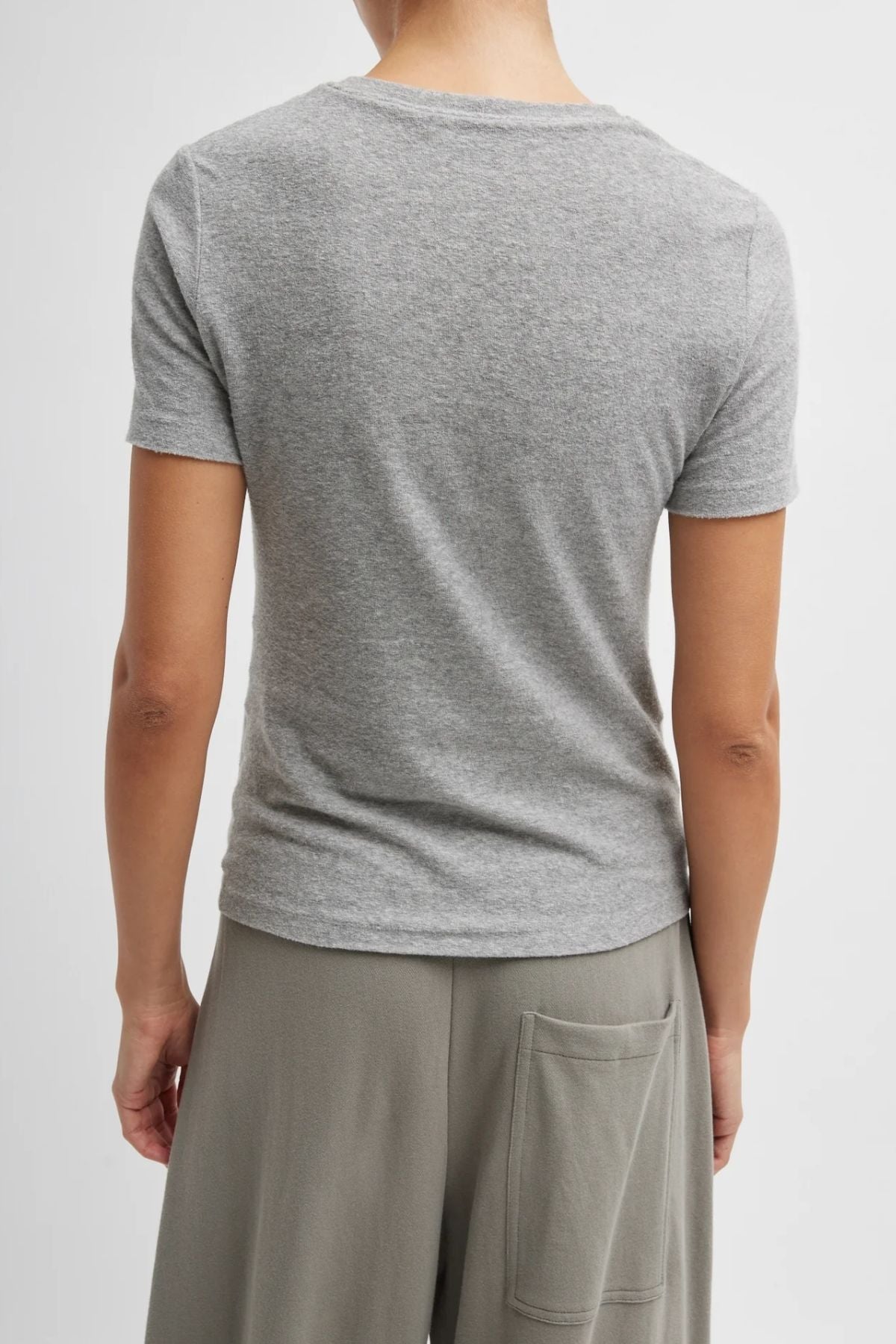 Tibi Dry Loop Terry Baby T-Shirt - Heather Grey