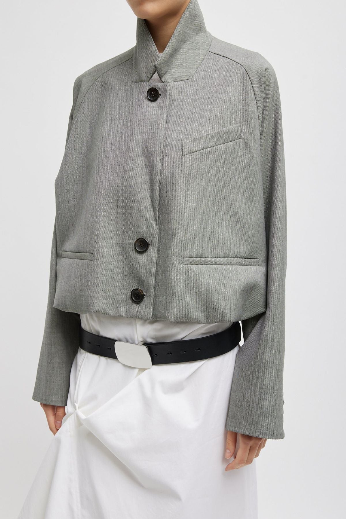 Tibi Ellis Suiting Raglan Blazer - Light Green Multi