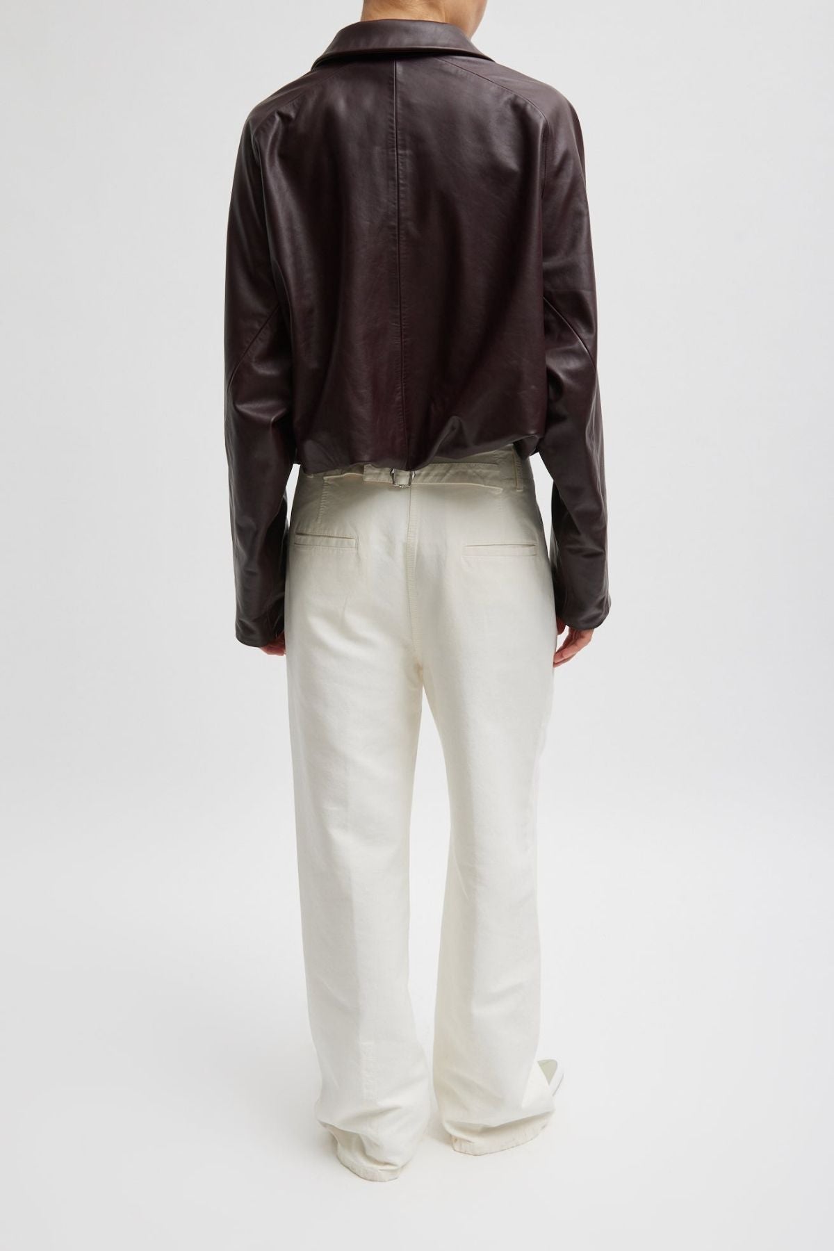 Tibi Raglan Sleeve Leather Blazer - Brown