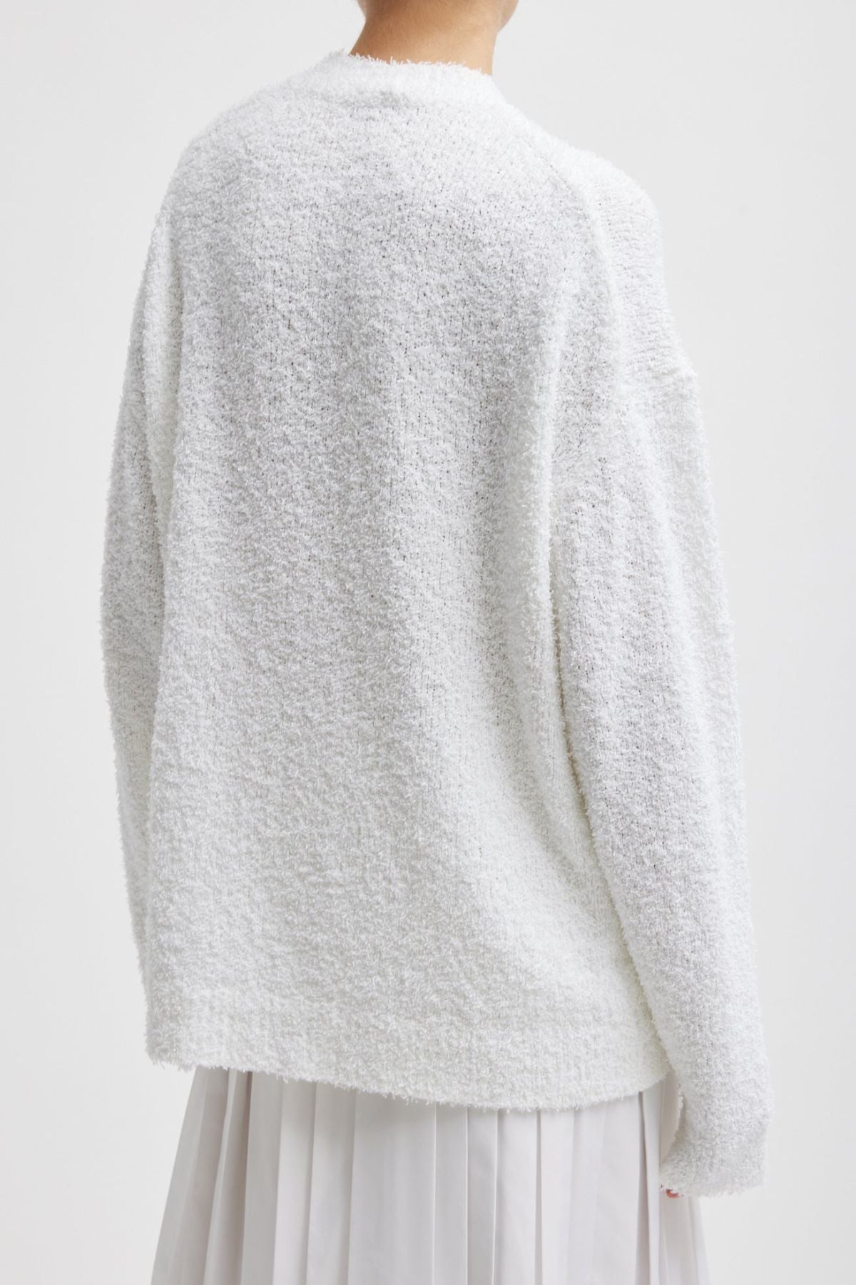 Tibi Serviette Crewneck Easy Pullover - Optic White