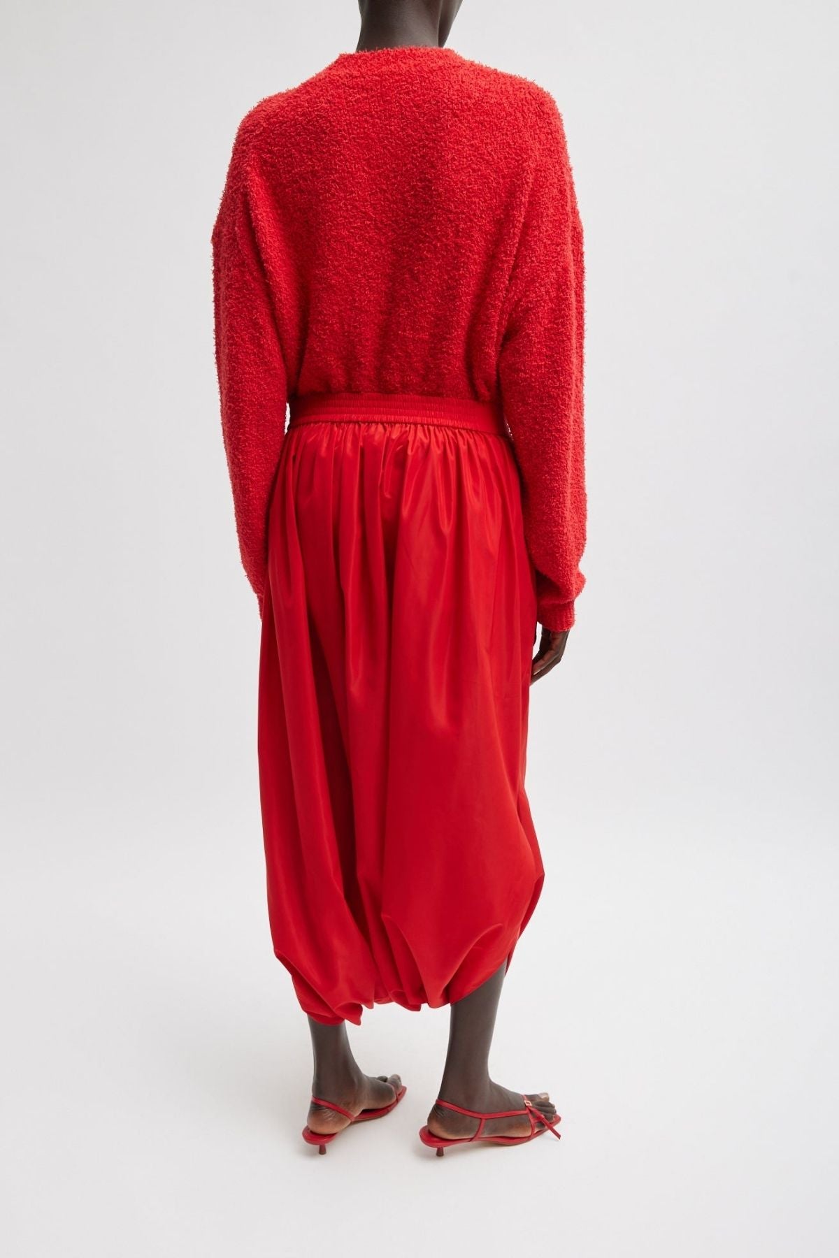 Tibi Serviette Crewneck Easy Pullover- Red