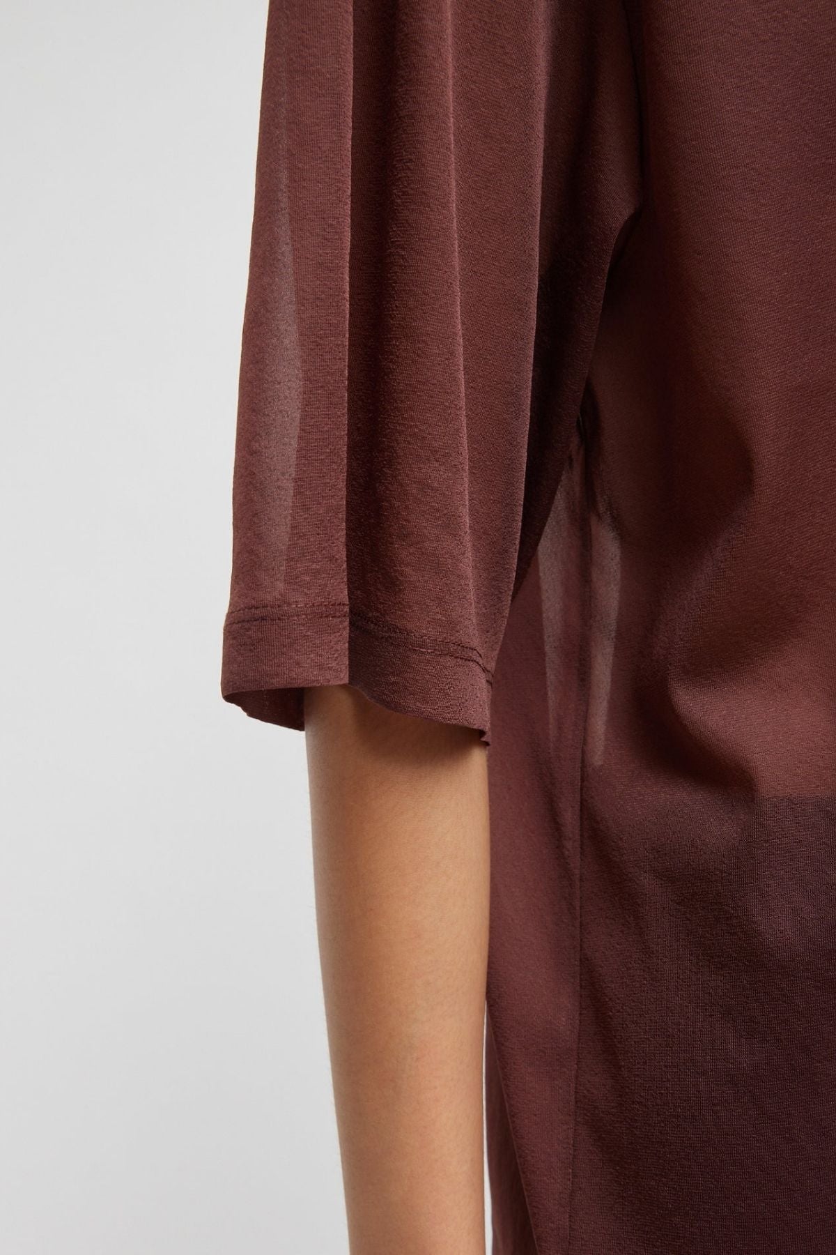 Tibi Sheer Gauze Easy T-Shirt - Cinnamon