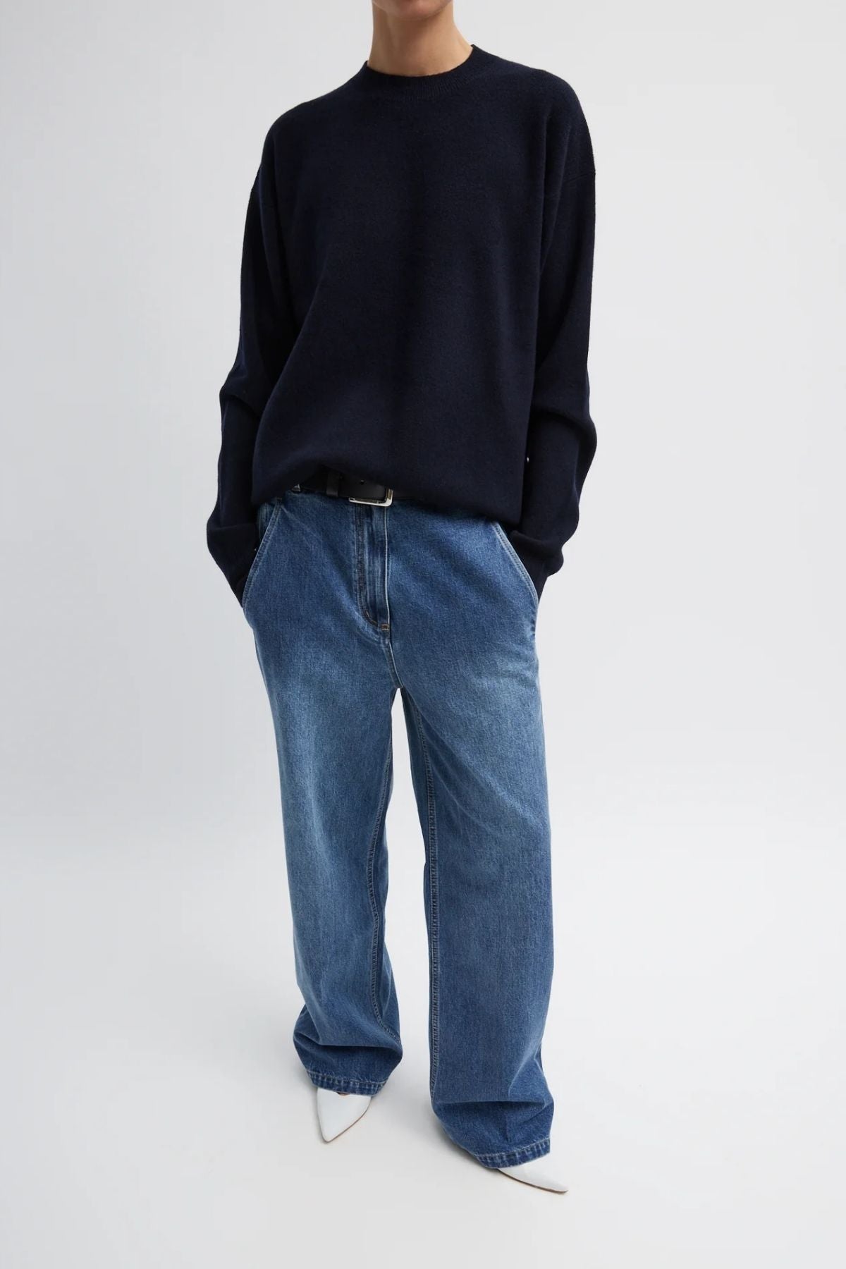 Tibi Spring Denim Barry Jean - Classic Blue