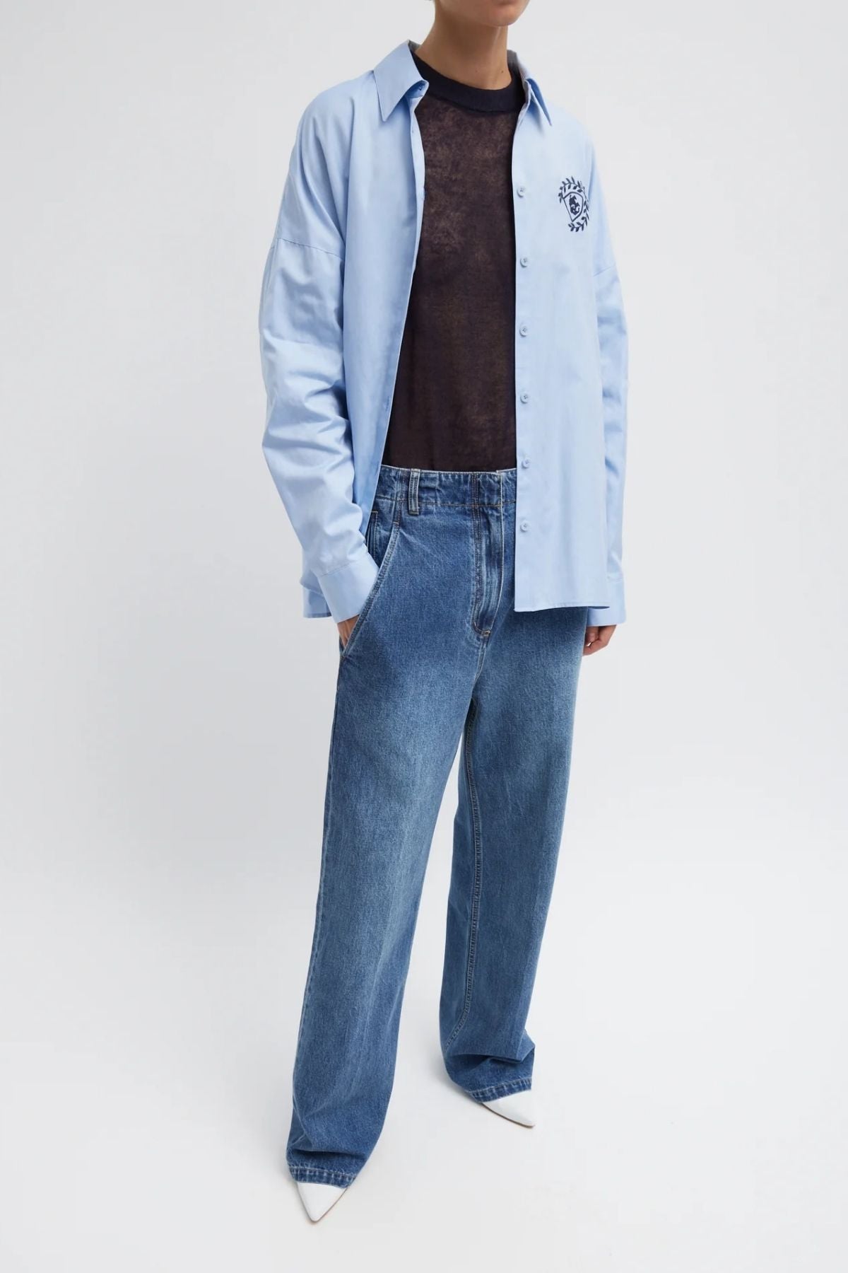 Tibi Spring Denim Barry Jean - Classic Blue