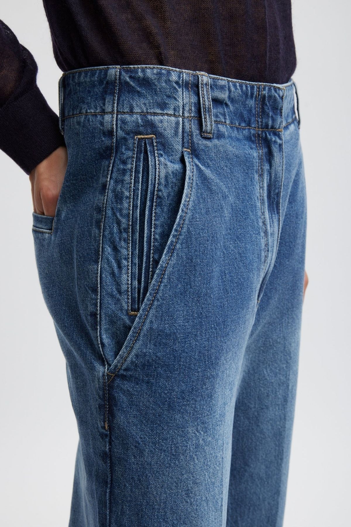 Tibi Spring Denim Barry Jean - Classic Blue