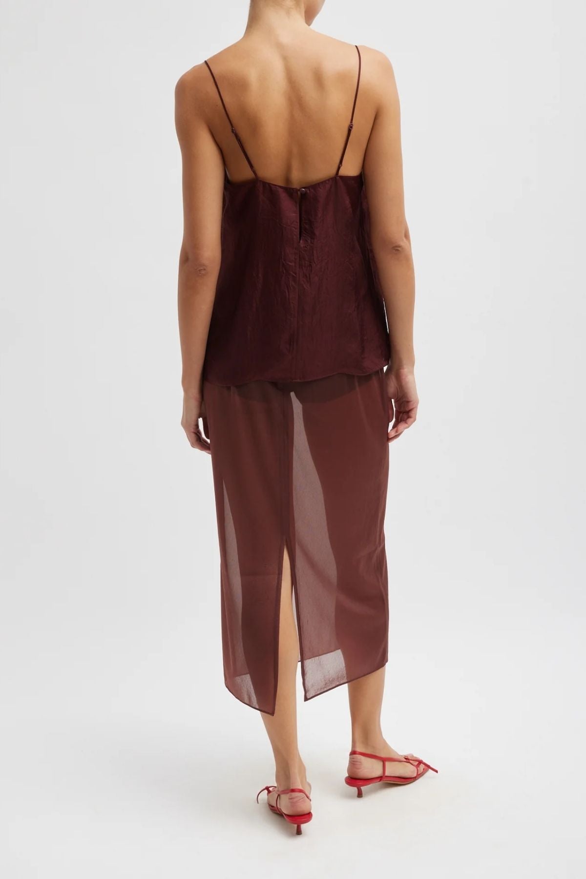 Tibi The Slip Cami - Port Wine