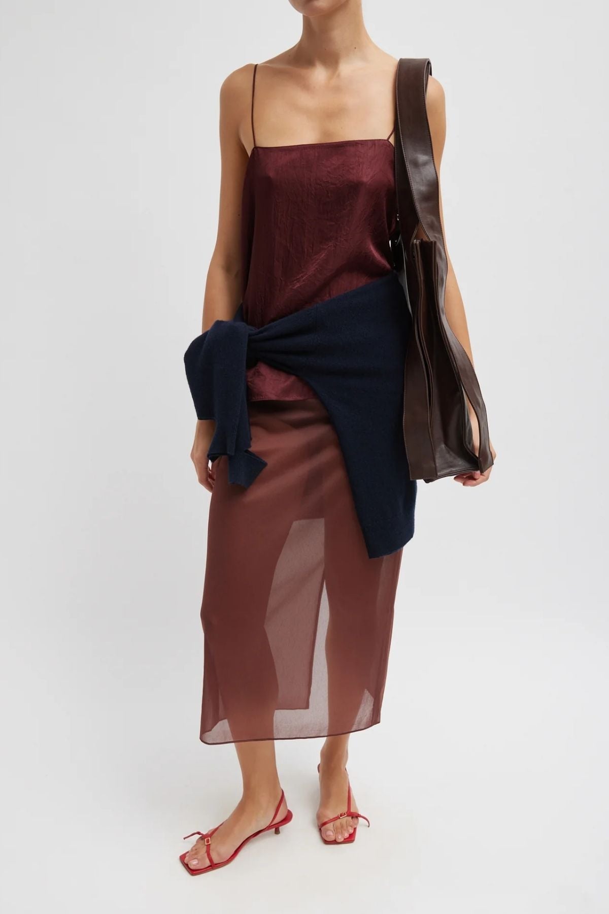 Tibi The Slip Cami - Port Wine