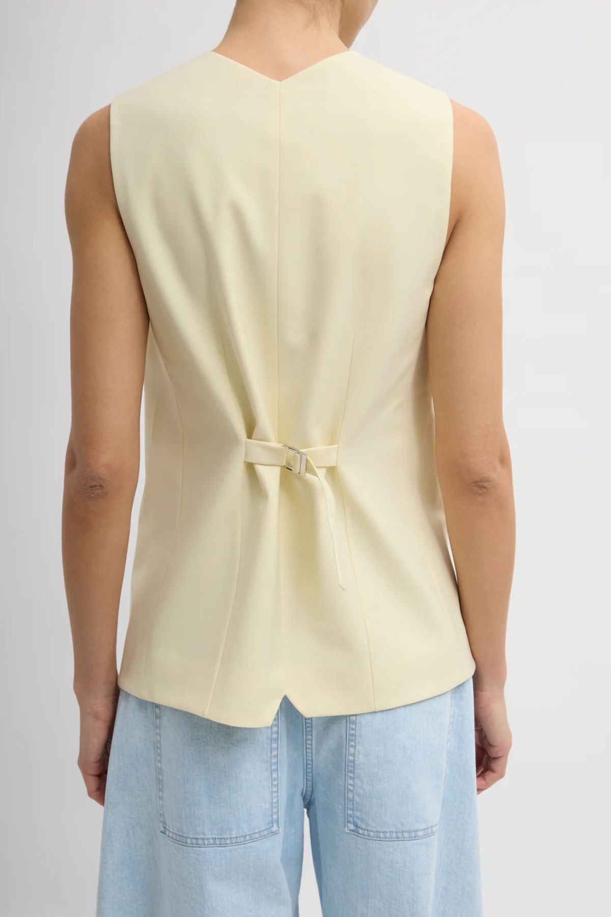 Tibi Tropical Wool Easy Vest - Ivory