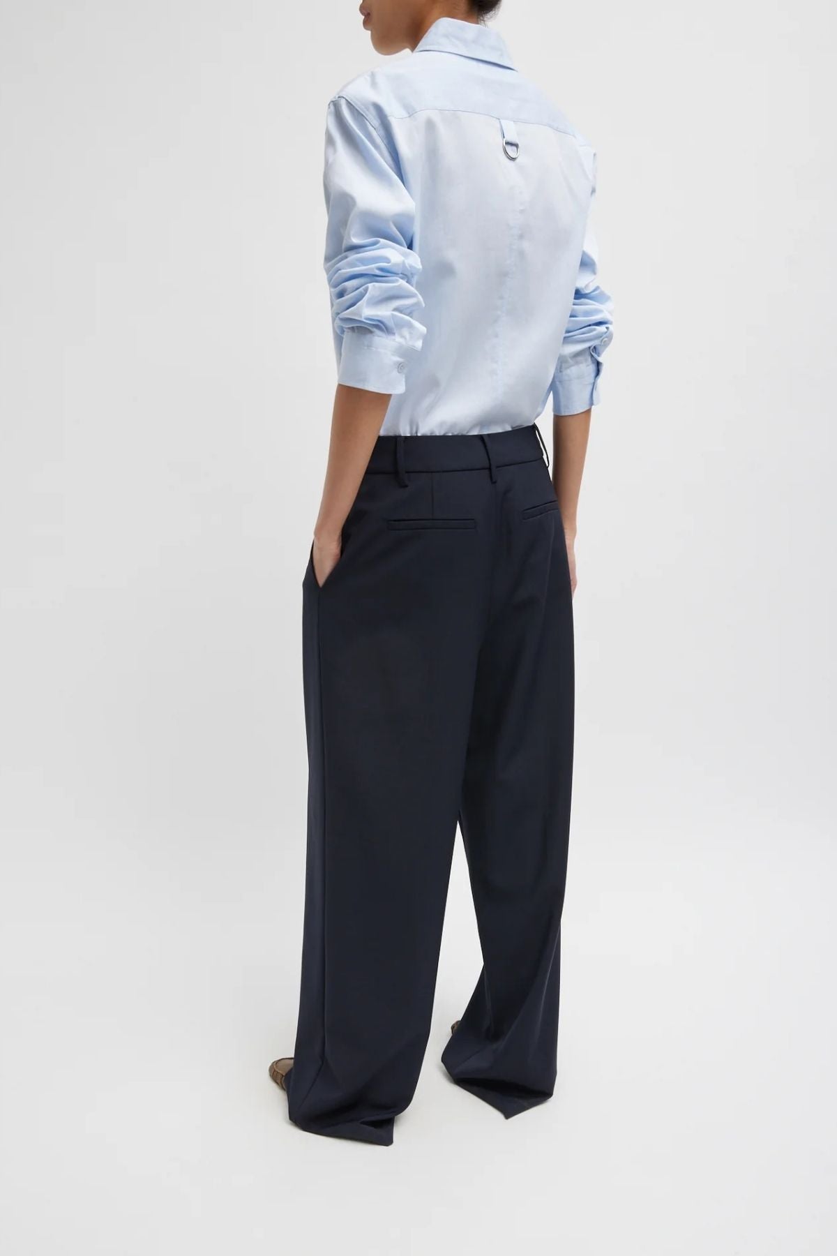 Tibi Tropical Wool Stella Pant - Navy