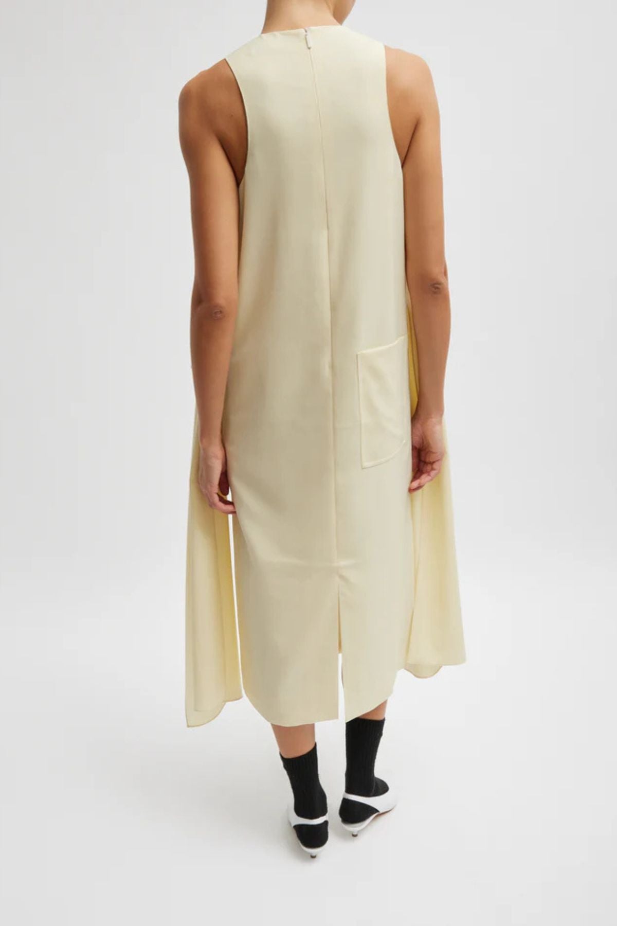 Tibi Tropical Wool Tie Front Dress - Ivory