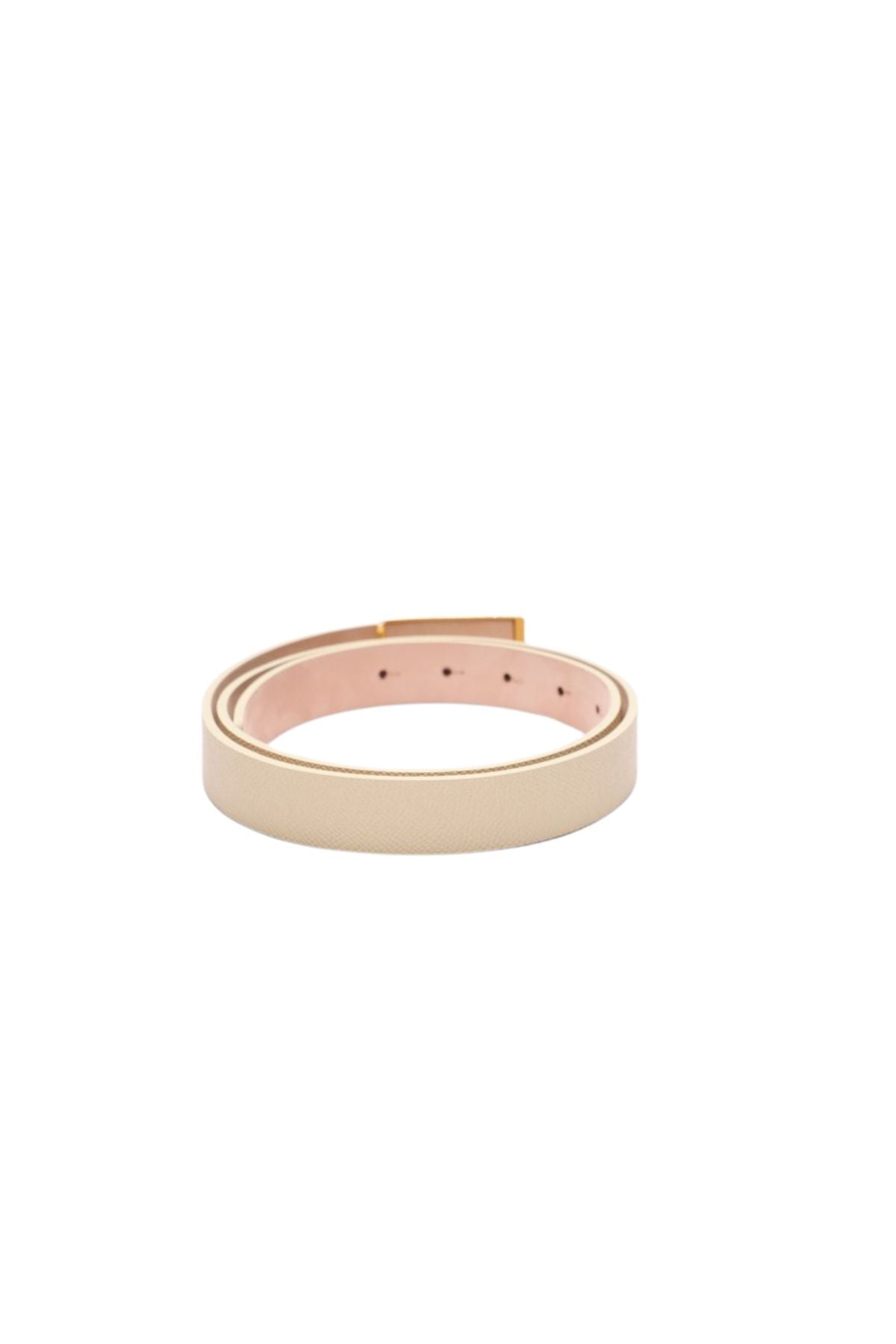 Victoria Beckham Frame Buckle Belt - Grained Ivory