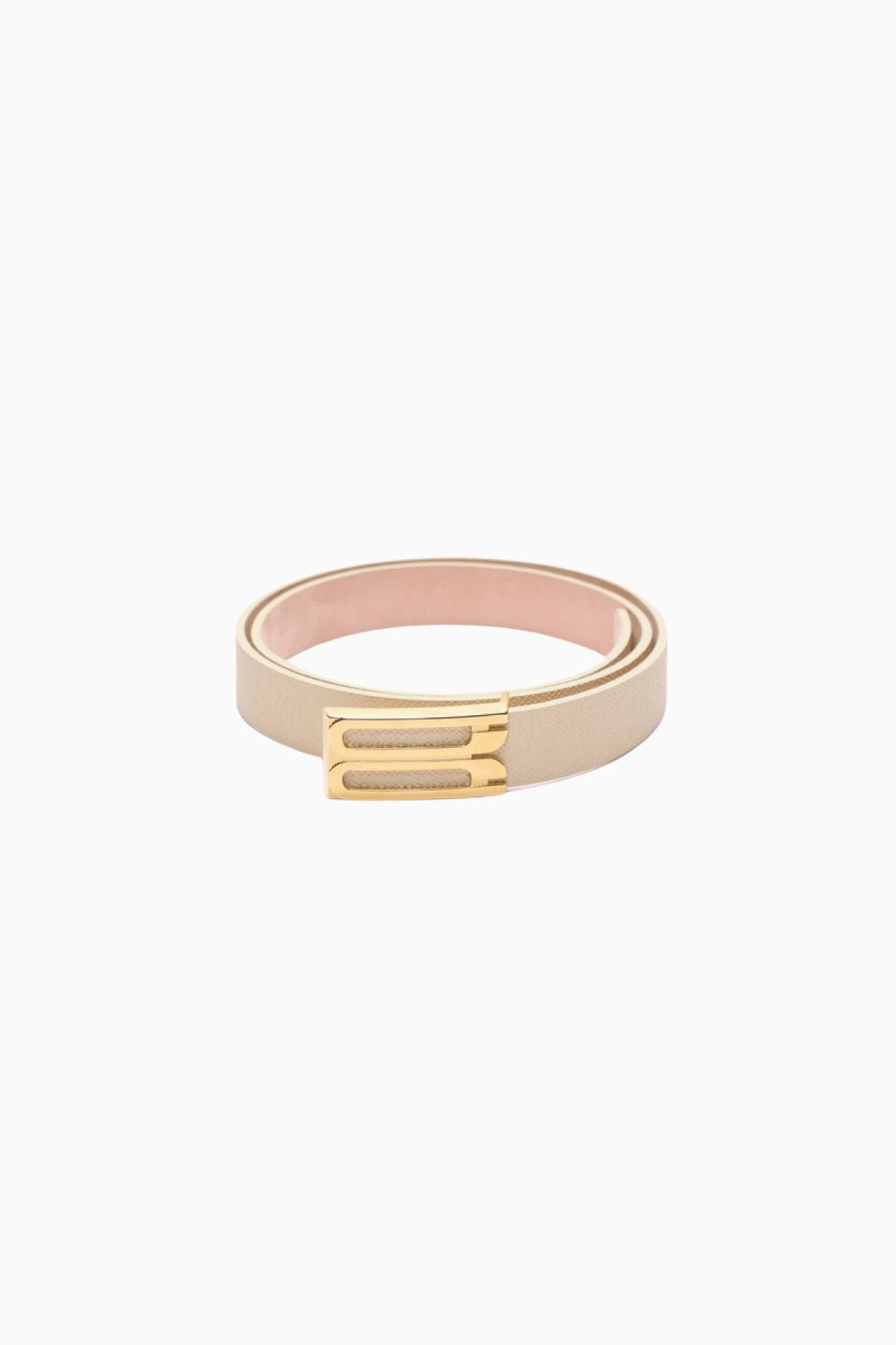 Victoria Beckham Frame Buckle Belt - Grained Ivory