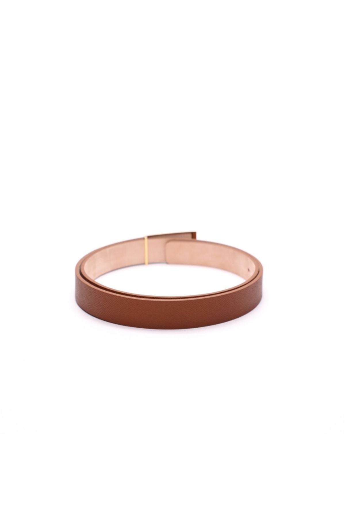 Victoria Beckham Frame Buckle Belt - Grained Tan