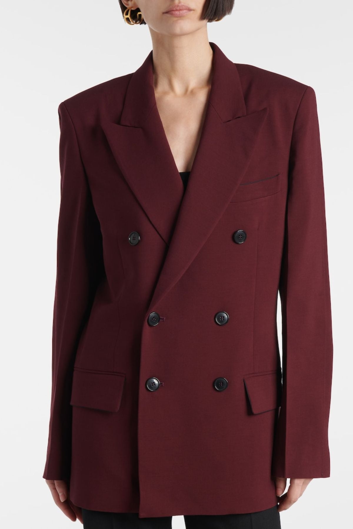 Victoria Beckham Oversized Mens Blazer - Port