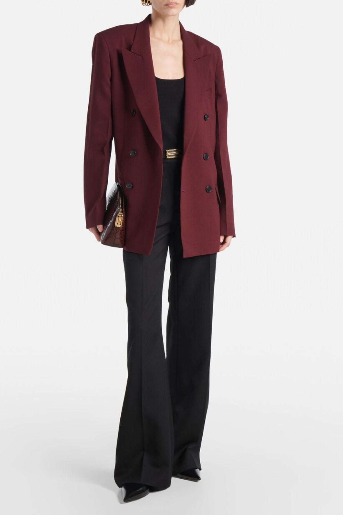 Victoria Beckham Oversized Mens Blazer - Port