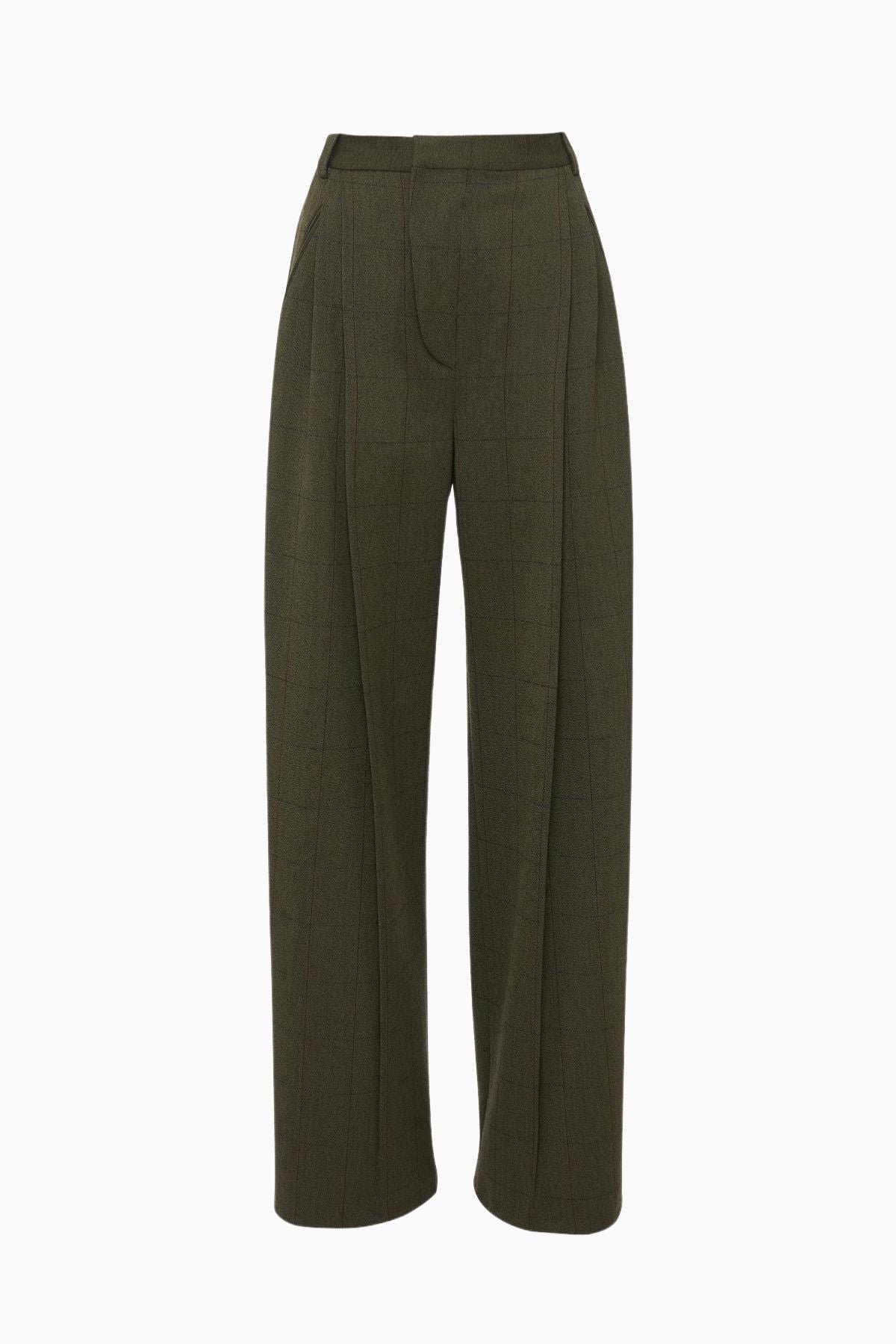 Victoria Beckham Wide Leg Trouser - Dark Fern