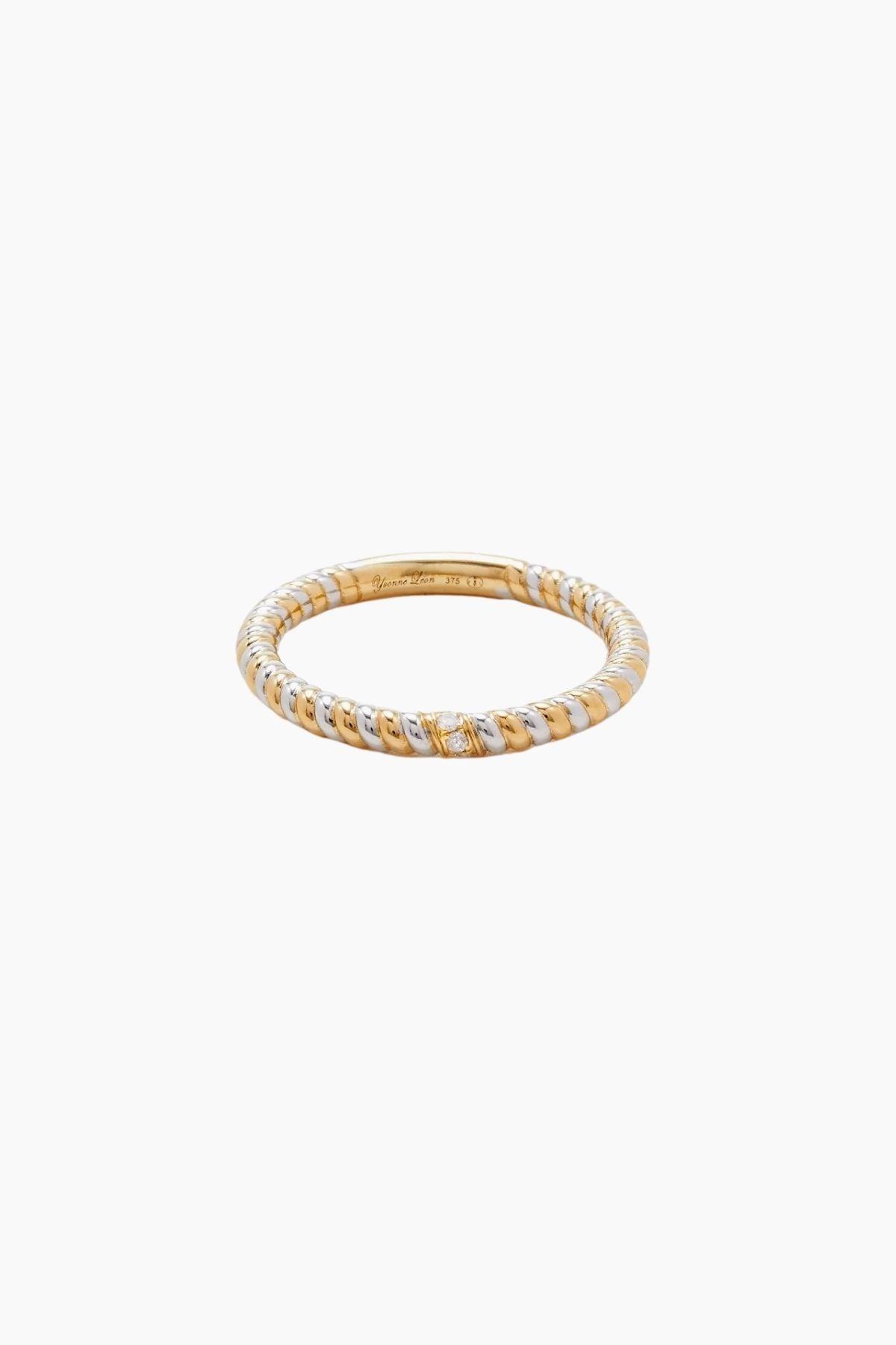 Yvonne Léon Alliance Mini Twist Diamond Ring - Yellow/ White Gold