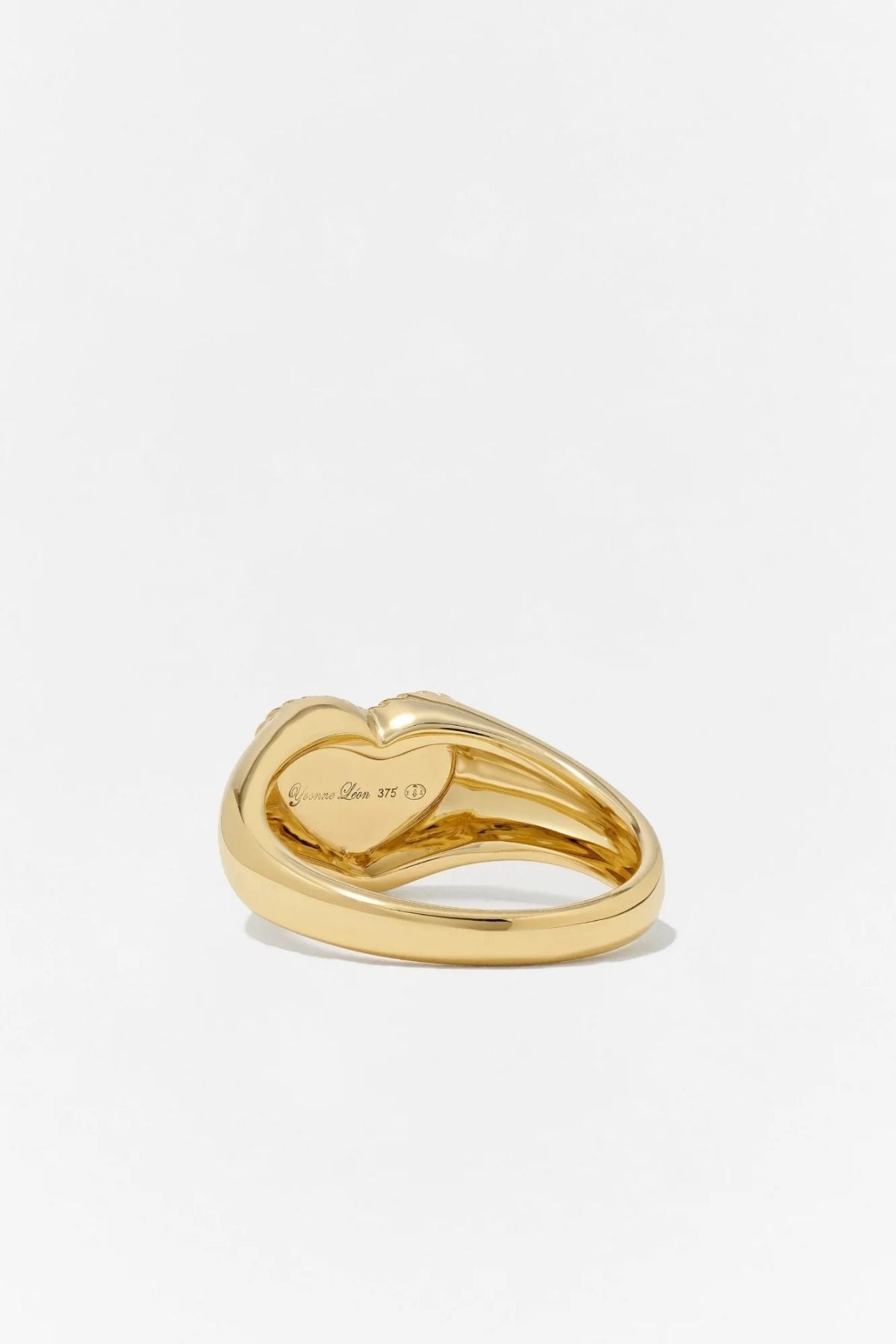 Yvonne Léon Baby Chevaliere Malachite Heart Ring - Yellow Gold