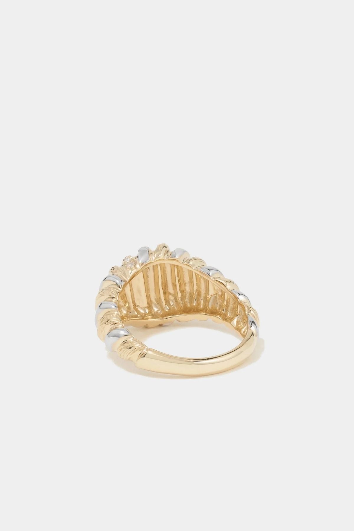 Yvonne Léon Chevaliere Gaufrette Diamond Ring - Yellow/ White Gold