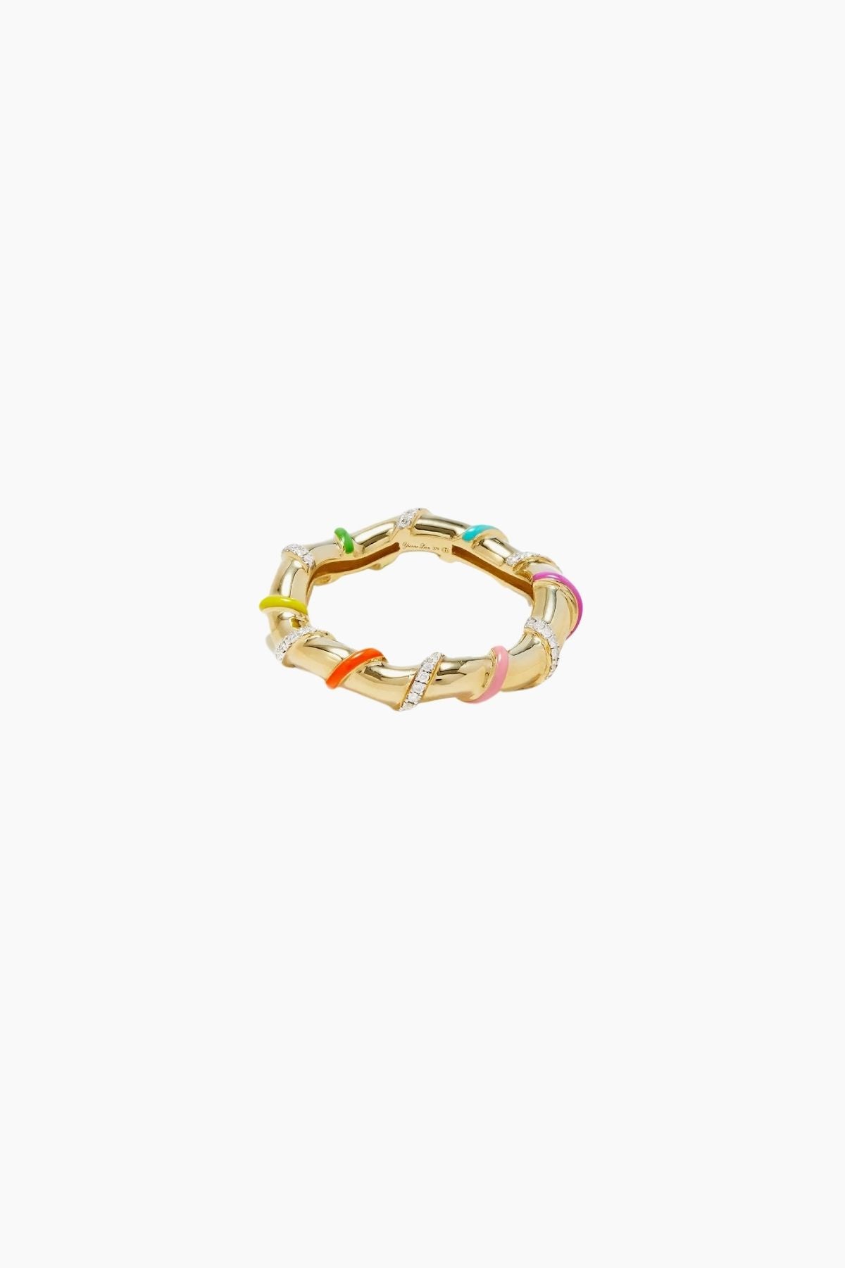 Yvonne Léon Twisted Rainbow Ring - Yellow Gold Multi