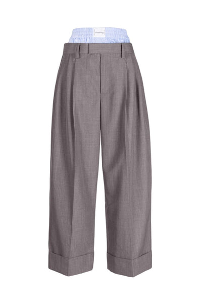 Alexander Wang Grey Wool and Mohair Blend Tie Front Tapered Pants M  Alexander Wang | The Luxury Closet