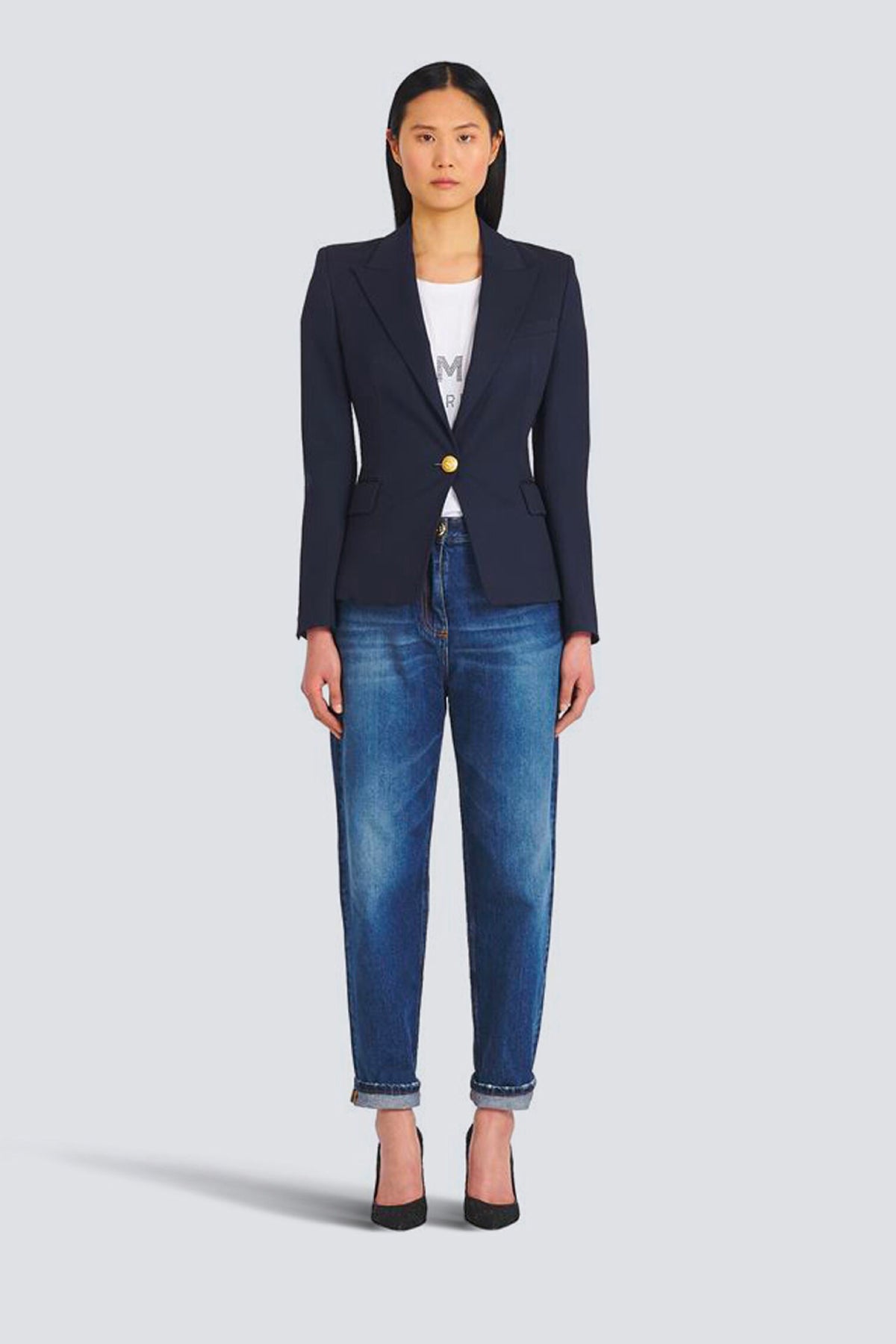 Navy blue best sale balmain blazer