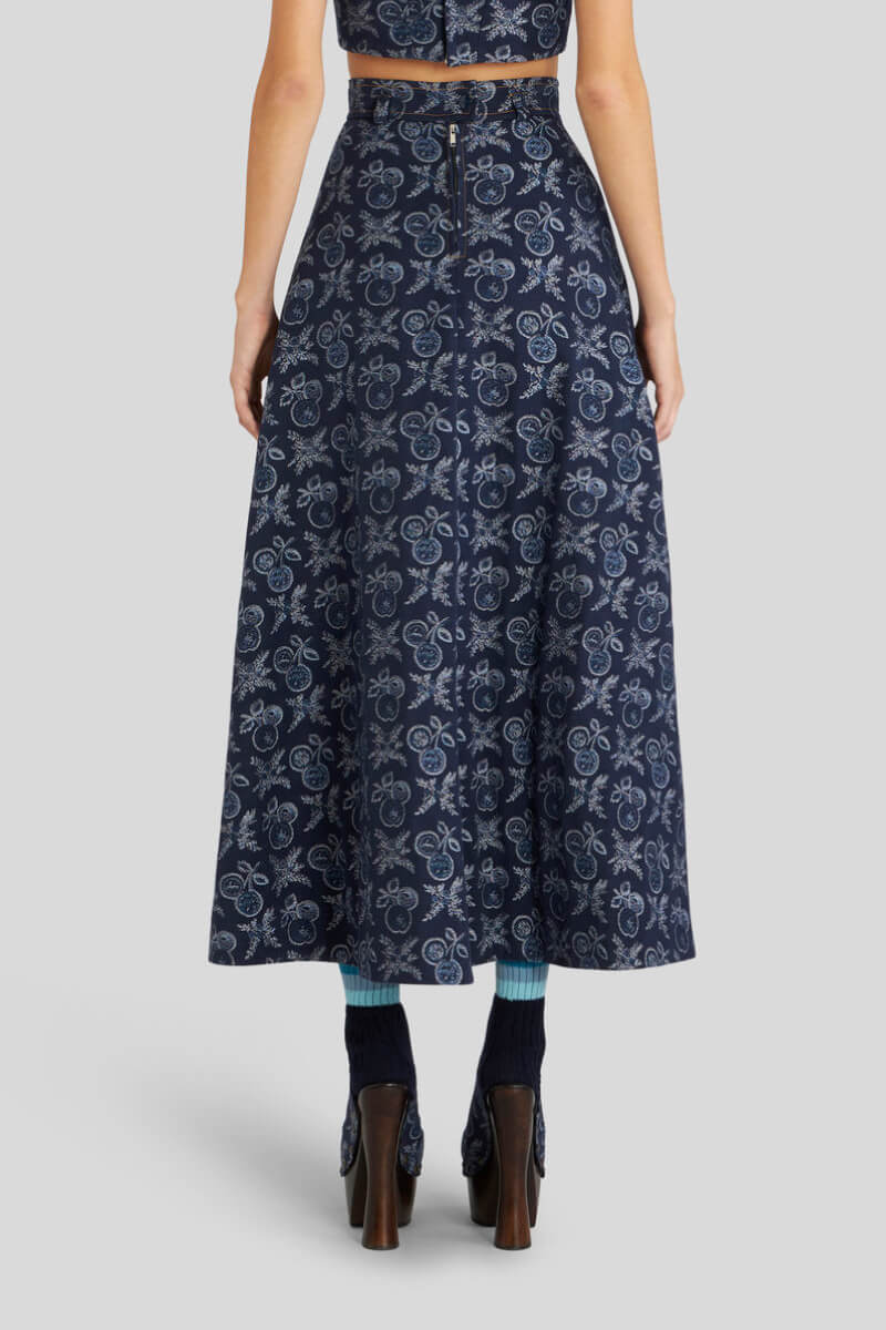 Audire♡Blooming jacquard skirt(Navy) ♡S