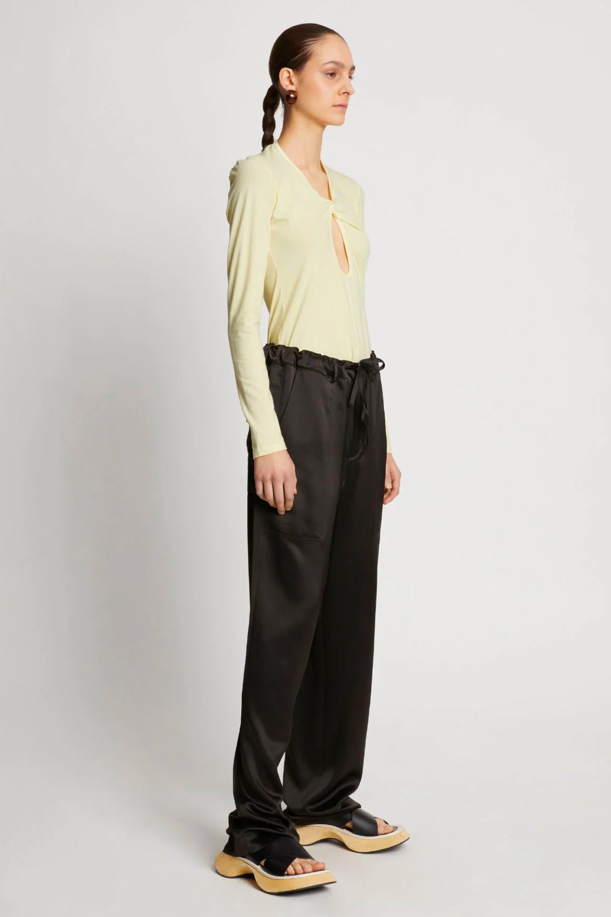 Proenza Schouler White Label Jersey Keyhole Top - Pale Yellow