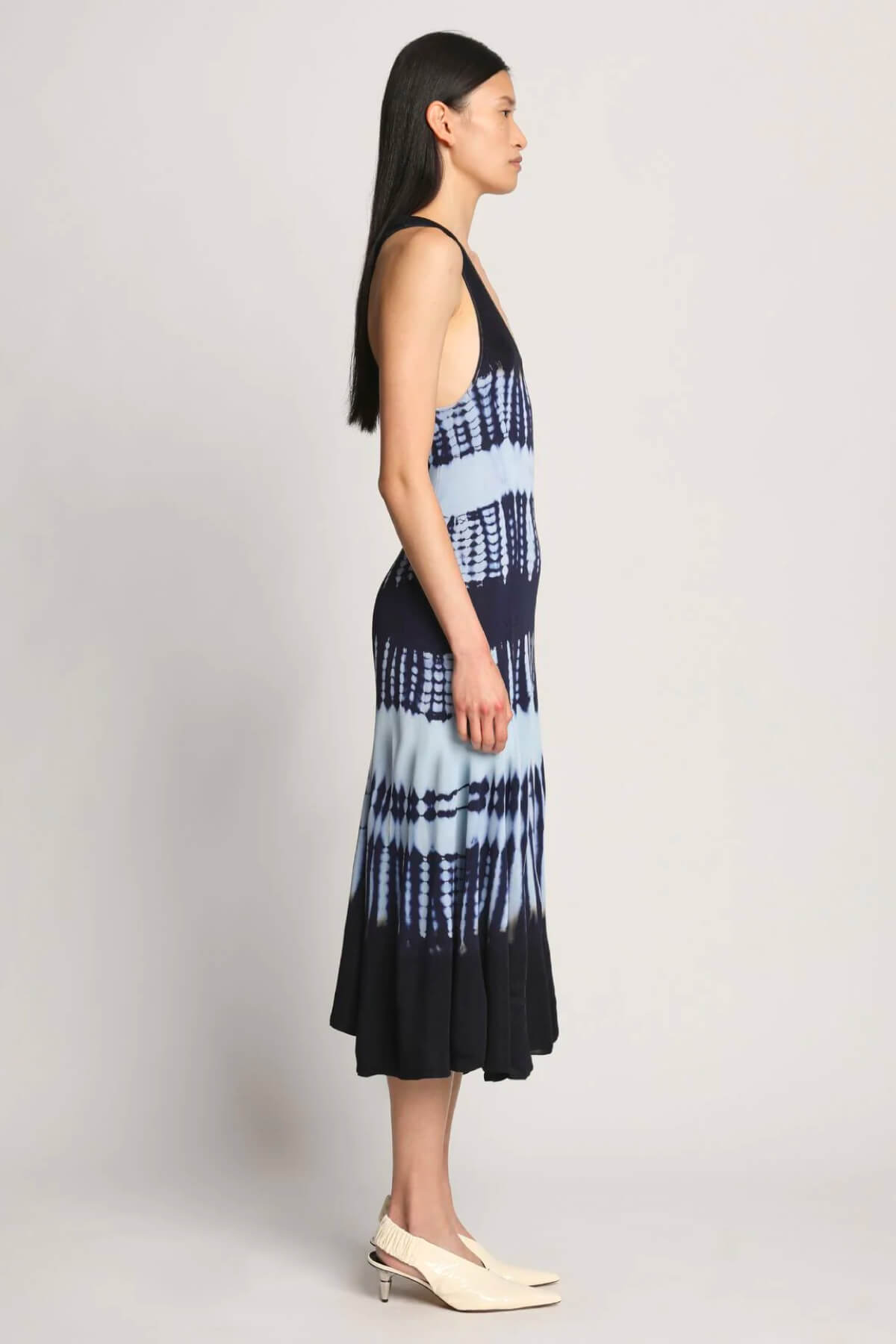 Proenza Schouler Viscose Knit Tie Dye Dress Blue Multi