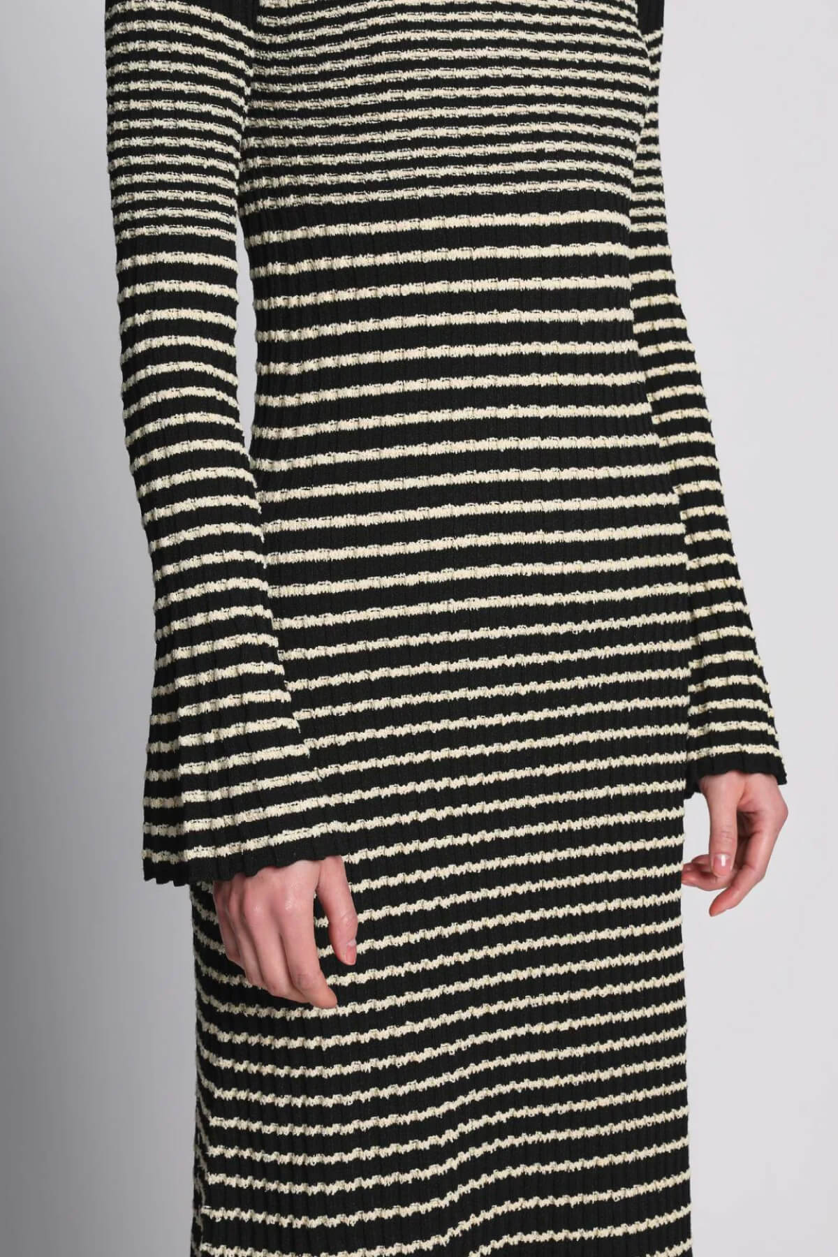 Black and 2024 white knit dress