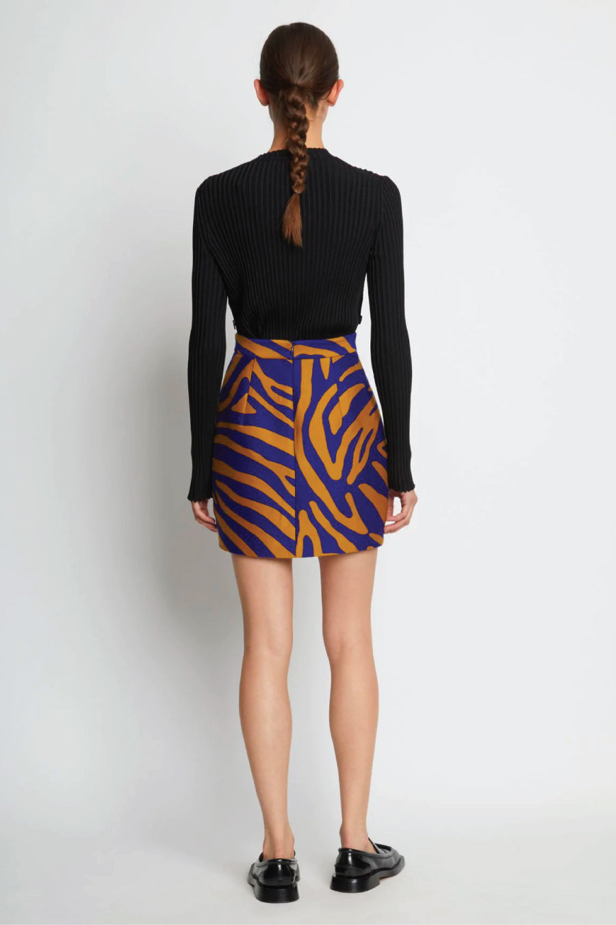 Proenza Schouler Zebra Cotton Jacquard Skirt Cobalt Bronze